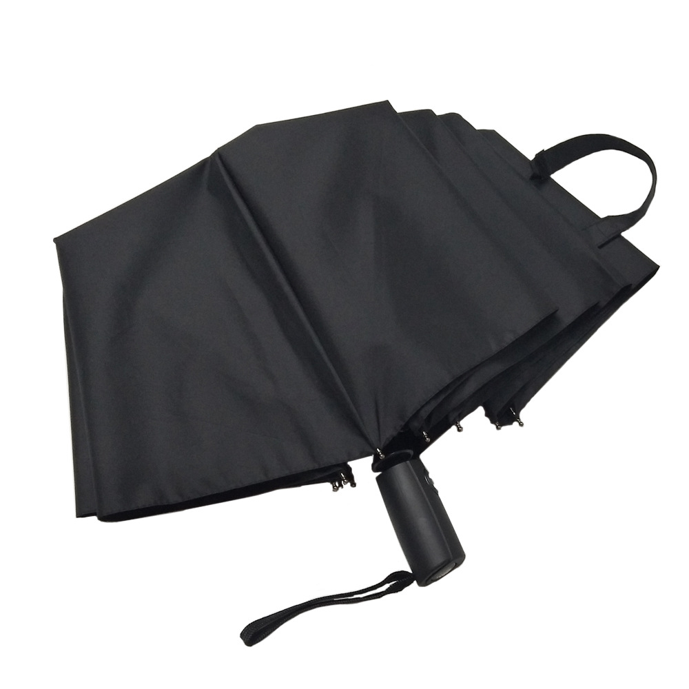 全自动折叠男士商务伞批发可定制10骨黑色双人三折双人大雨伞