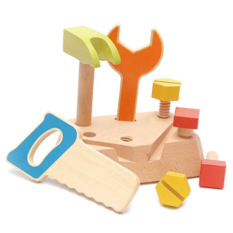 婴幼儿早教木质手脑协调螺母拆装小木匠工具男孩修理仿真益智玩具