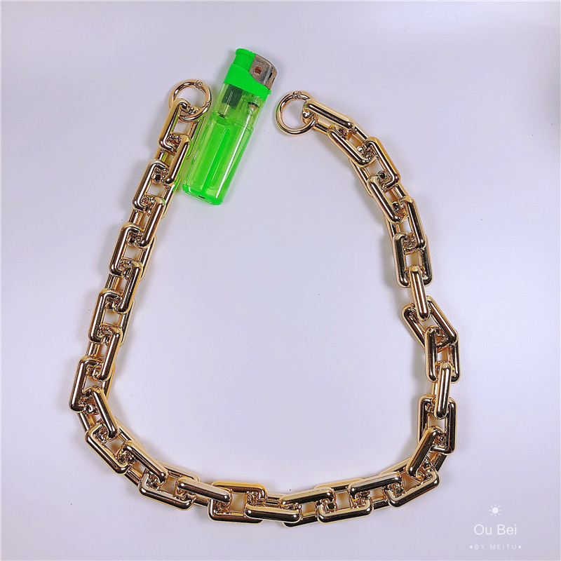 超大塑料金项链嘻哈夸张男粗网红抖音直播道具假土豪金巨大金链子