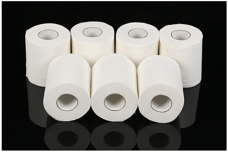 实惠4层酒店客房纯木小卷纸 厕所空心卷筒纸批发 30卷/提5.8斤