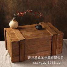 餐厅桌面复古实木收纳箱带盖木质整理盒摄影道具木盒