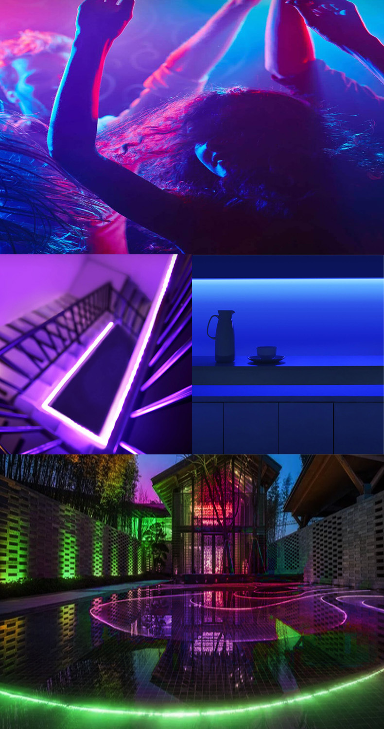 5050rgb幻彩灯带外置ic软灯条24v灯带跑马变成工程ktv酒吧灯带