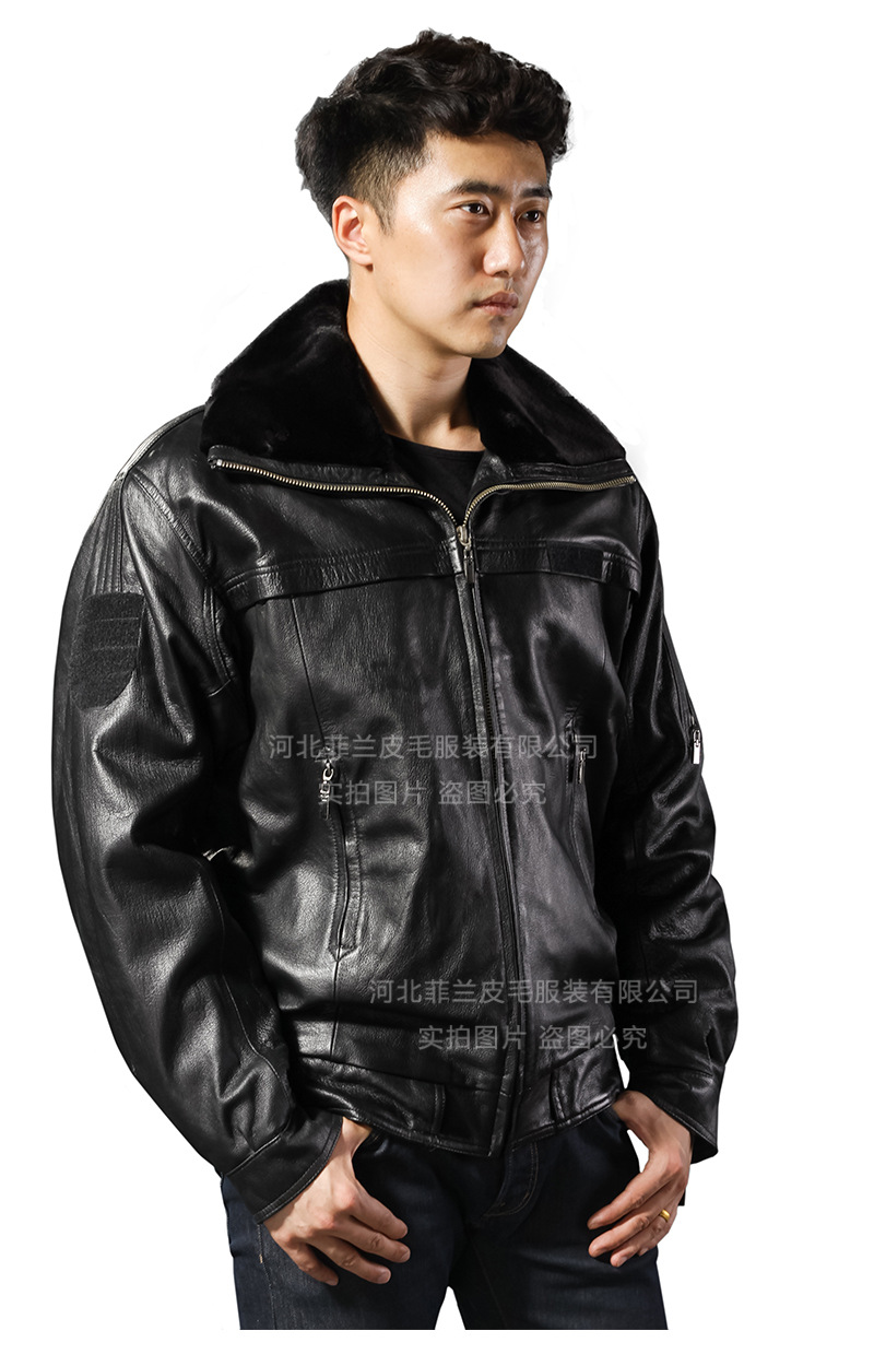 航空地勤皮衣冬季飞行员保暖棉服皮大衣夹克厂家直营承接加工定制