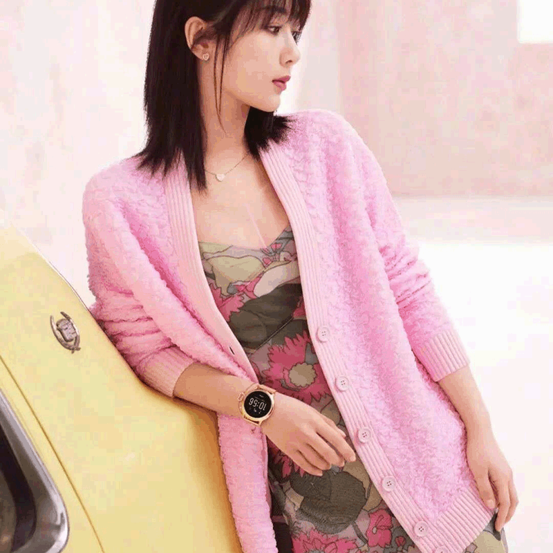 明星同款粉色外套