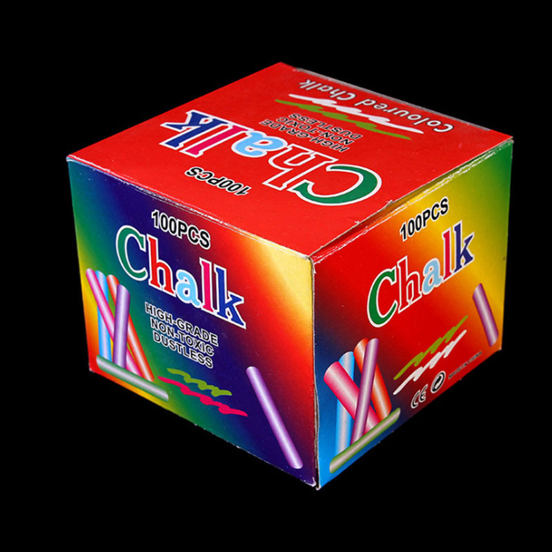 厂家定制彩色粉笔包装盒印刷文教用品包装灰板纸盒正方形折叠盒子