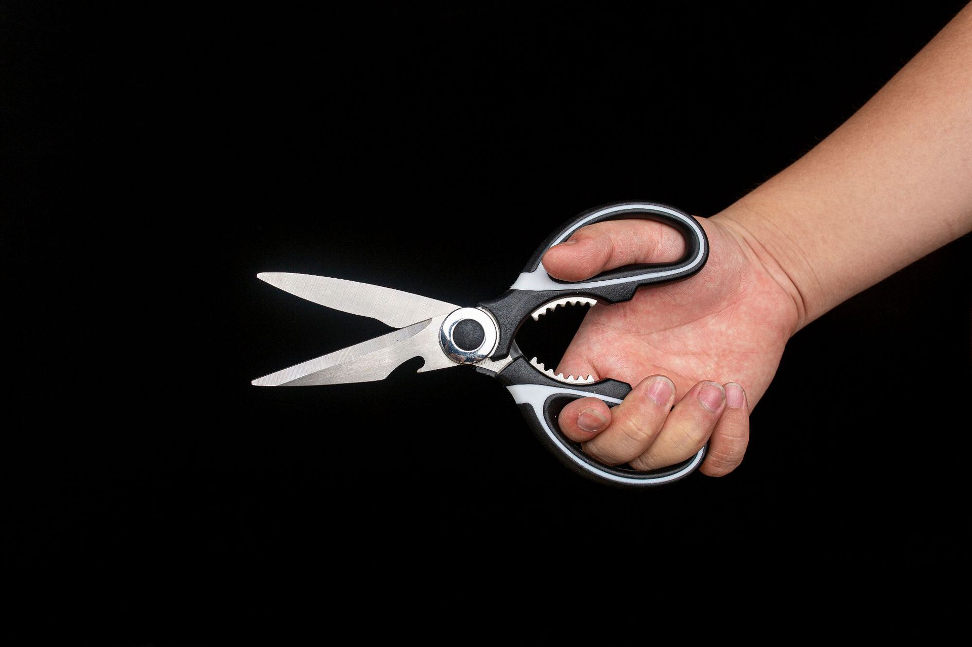 熊猫剪刀不锈钢多功能加厚厨房剪刀剪套鸡骨剪蔬菜剪夹核桃家用剪