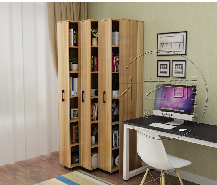 推拉书架带轮抽屉式可移动组合隐藏书柜储物柜防尘收纳柜隐形组合
