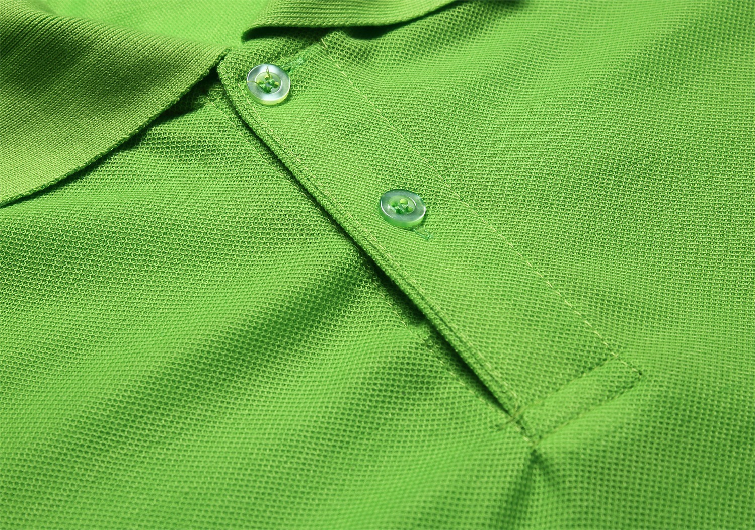 团体工厂广告衫-全涤珠地网眼果绿色明绿色短袖翻领polo衫