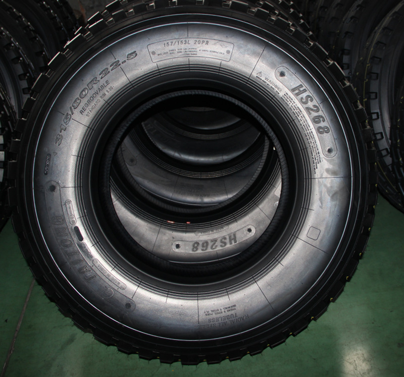 华盛kapsen卡车轮胎315/80r22.5出口非洲真空卡客轮胎三道沟花纹
