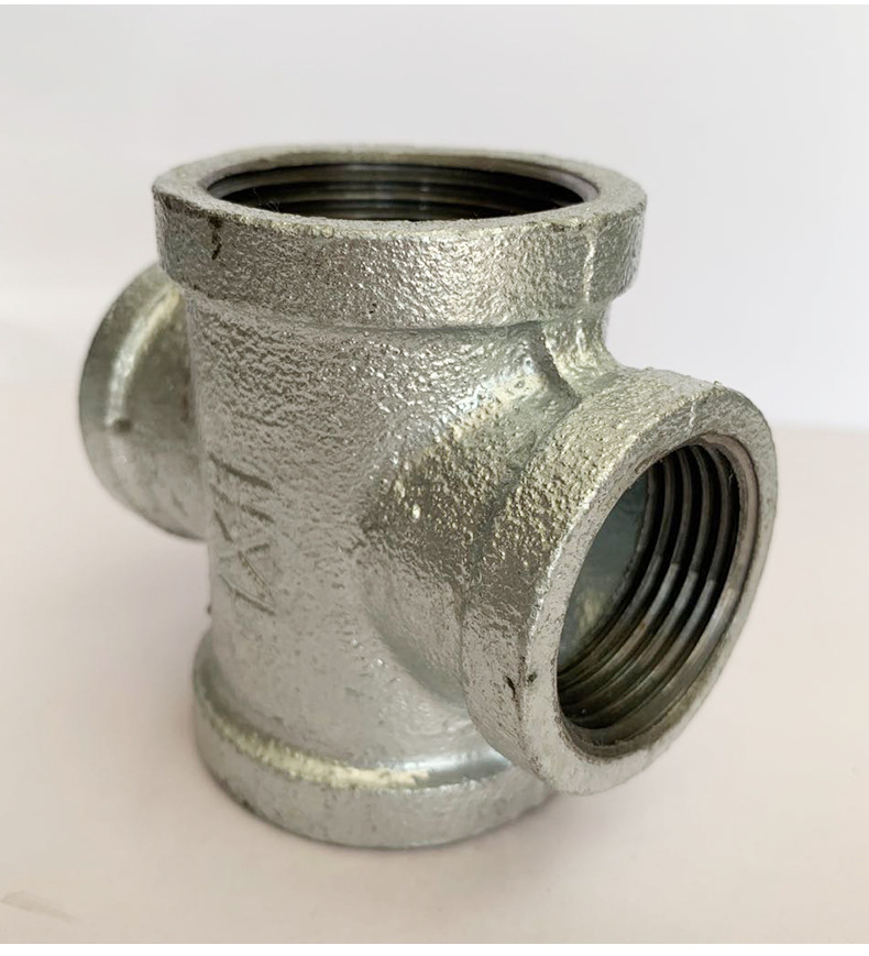 玛钢四通厂家批发镀锌四通玛钢四通消防水暖内丝四通dn15-100