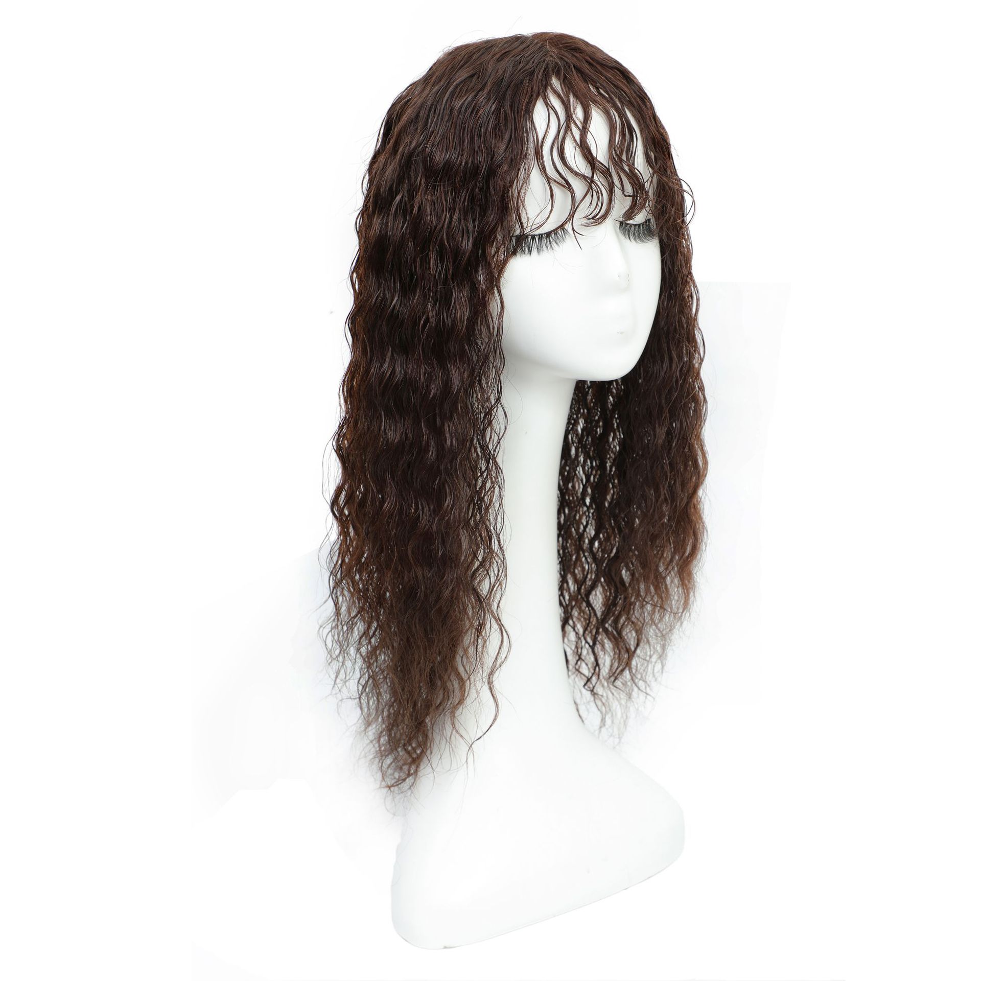 长假发卷发中长发假发头套带刘海卷发女欧美范全递针玉米烫45厘米