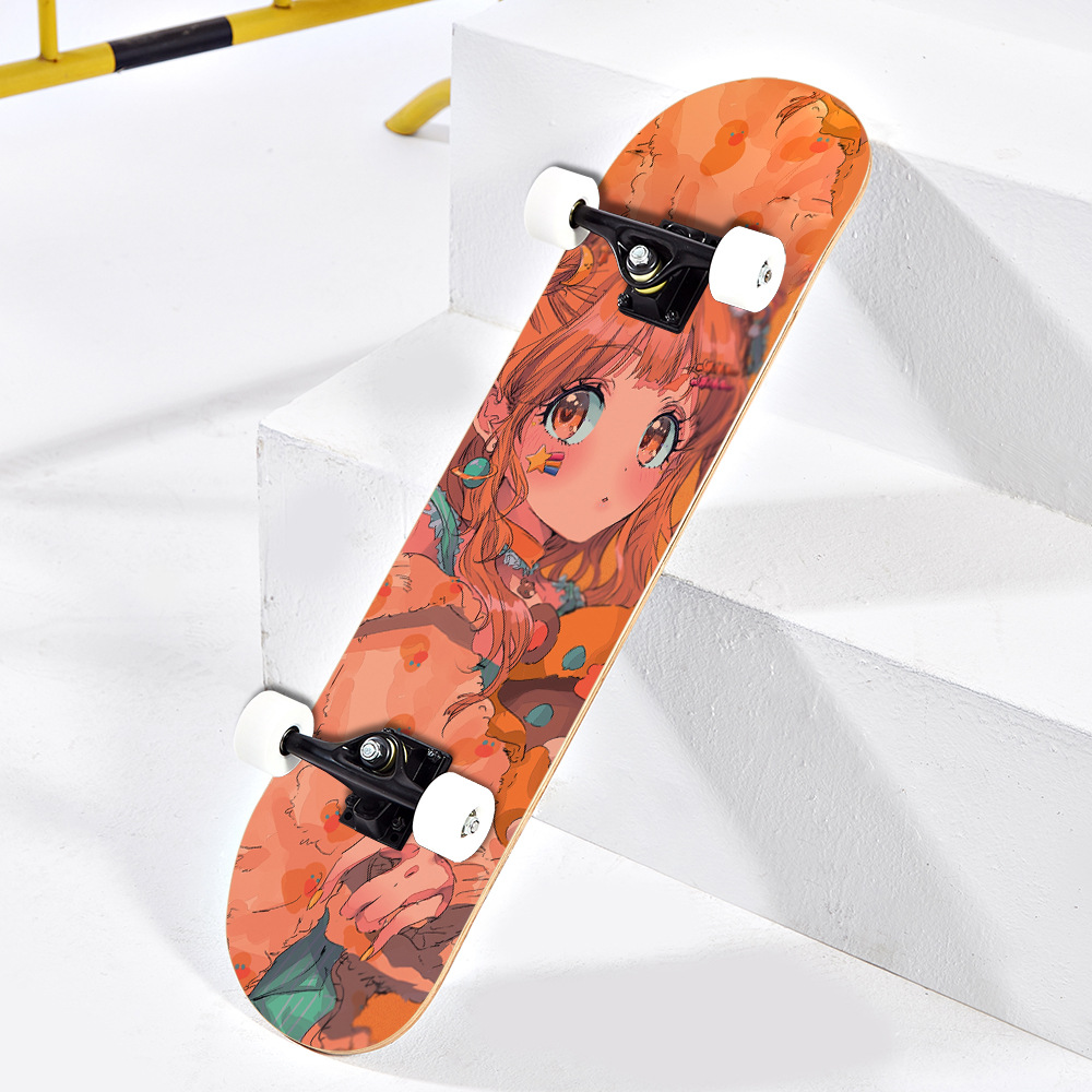 一件代发专业花式短板双翘滑板四轮滑板成人枫木小滑板8寸sup me