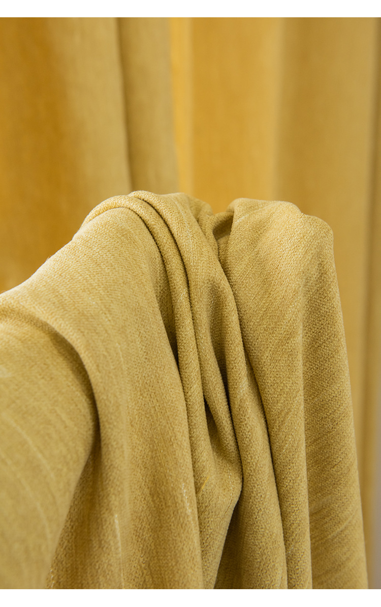 怀成遮光羊绒雪尼尔窗帘面料成品定制批发零售散剪纯色现代简约布