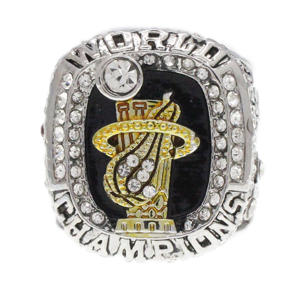 2012nba迈阿密热火队冠军戒指欧美ins系列男女通用不锈钢双色电镀