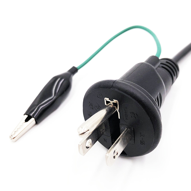 供应 日本pse认证插头带鱼夹电源线日规日式日标电源线插头带弹簧