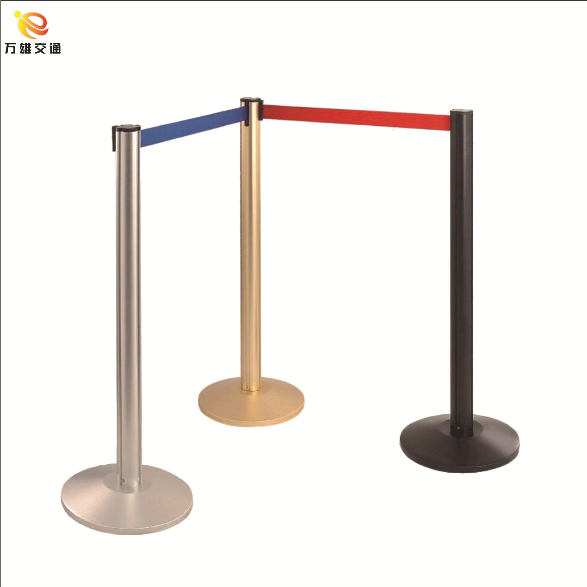 不锈钢一米线警示杆安全防护柱伸缩带隔离柱银行排队围栏栏杆