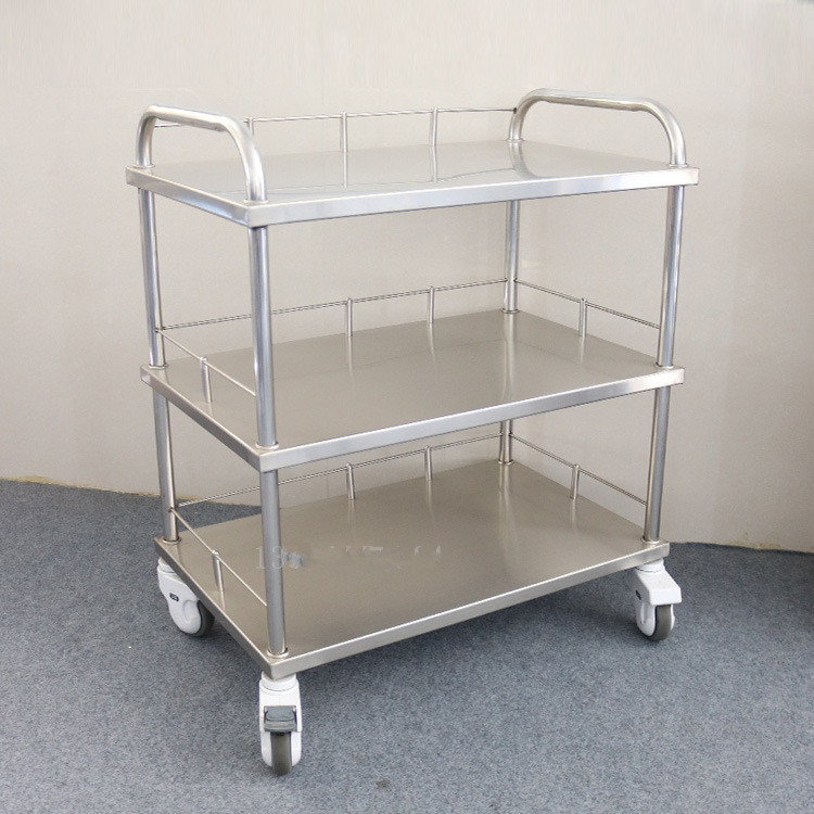 医用不锈钢三层器械台车 医院器械手术推车治疗车批发医用小推车