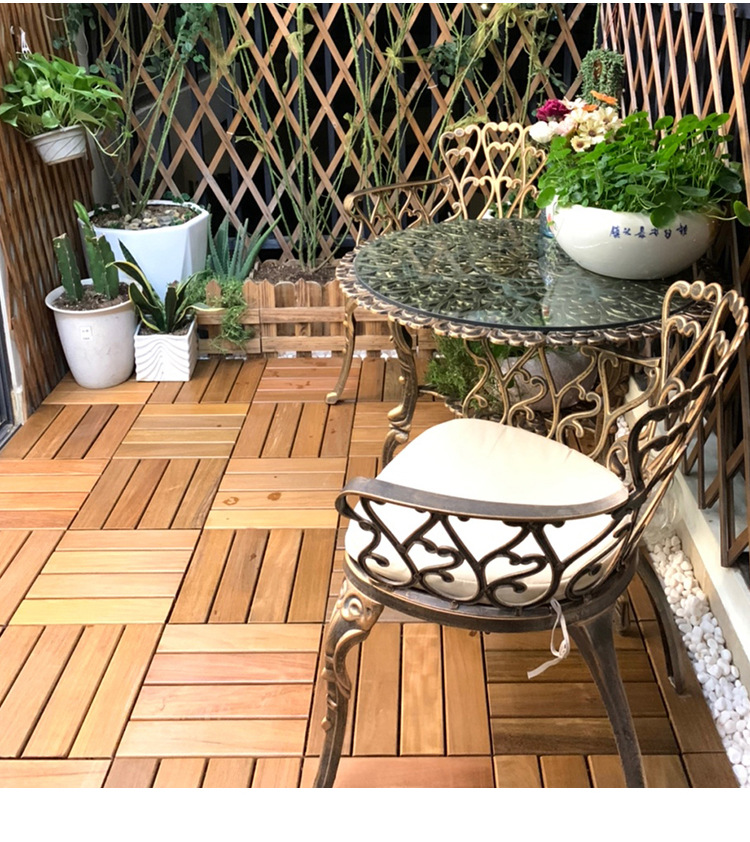 重蚁木阳台地板自铺改造防水耐磨拼接防腐木地板户外露台拼装地板