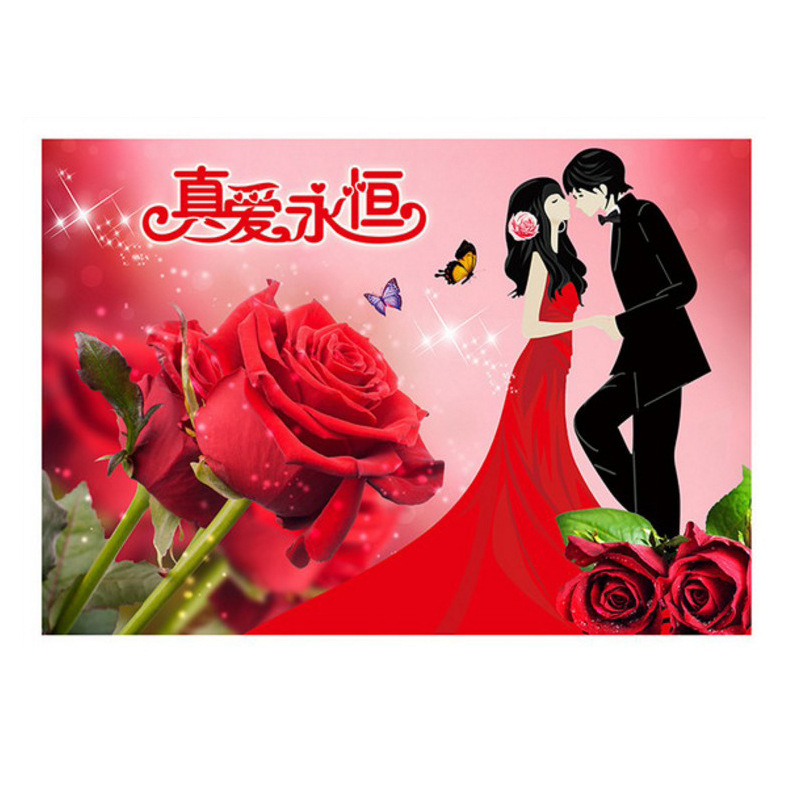 2020新款钻石画真爱永恒玫瑰爱情客厅卧室婚房满钻粘贴点钻十字绣