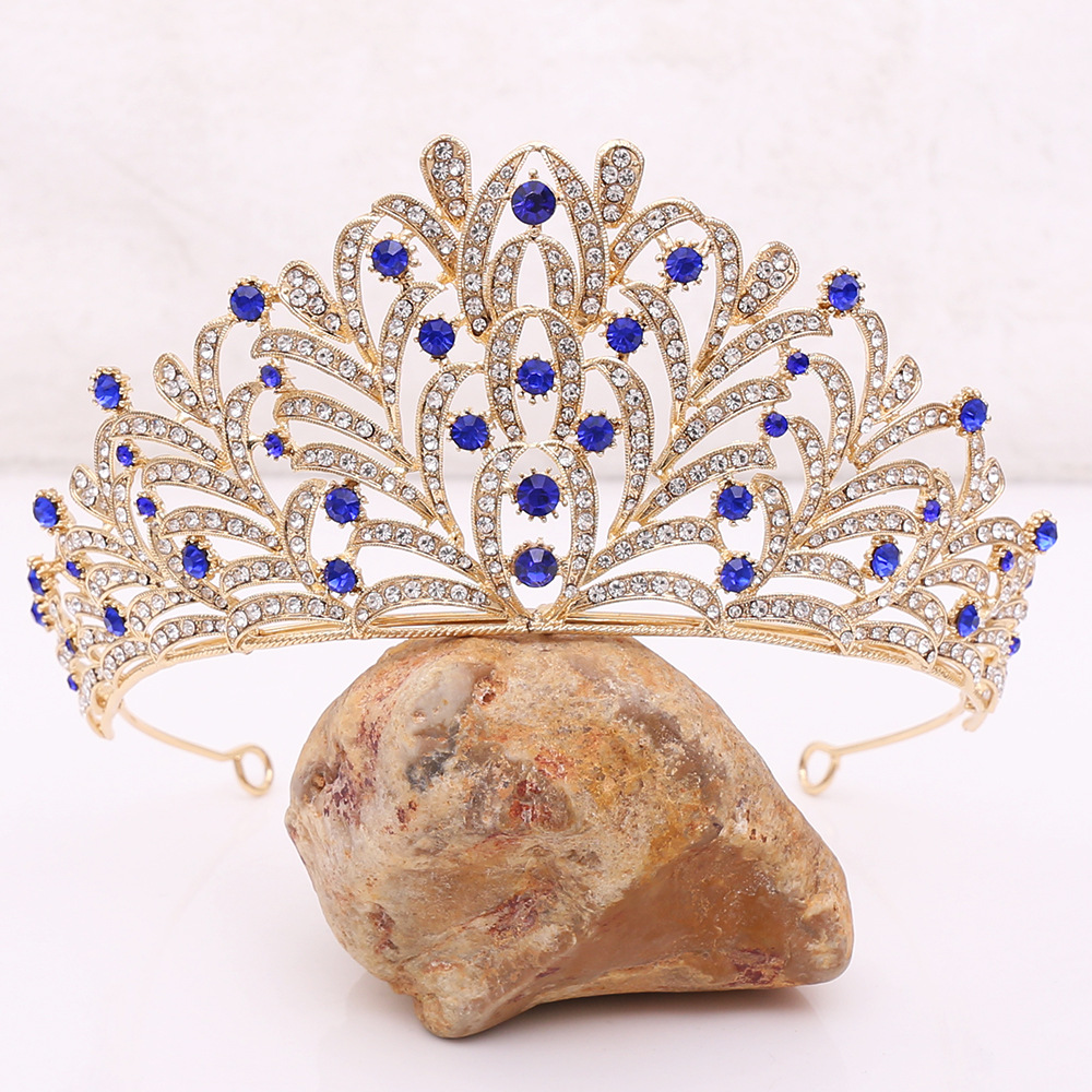 g216新款欧式镶钻新娘王冠 合金手工水钻婚庆影楼发饰新娘皇冠