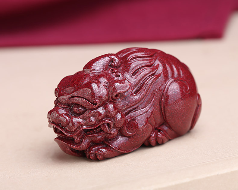 一件代发天然原矿朱砂大貔貅吊坠摆件紫金砂手把件diy饰品配件