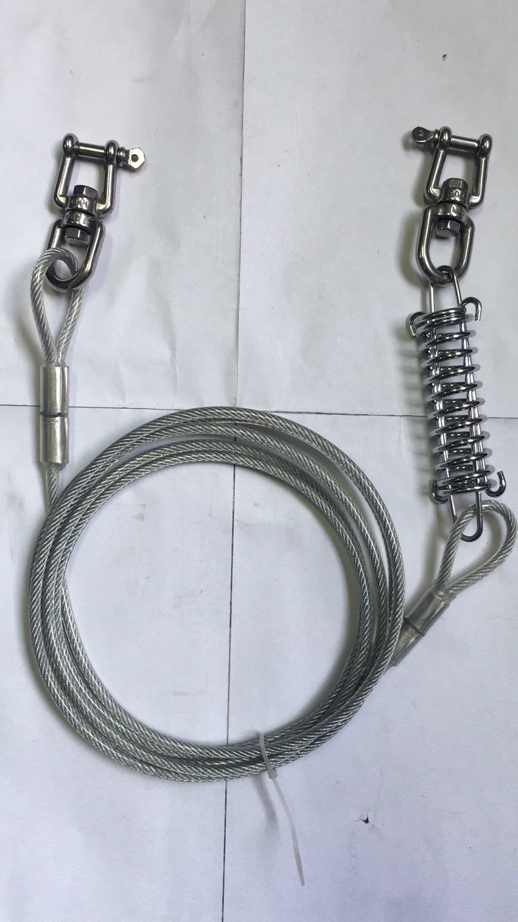 双头拴狗绳牵引绳中小型犬转环加长钢丝绳铁链防咬断狗链子牵狗绳