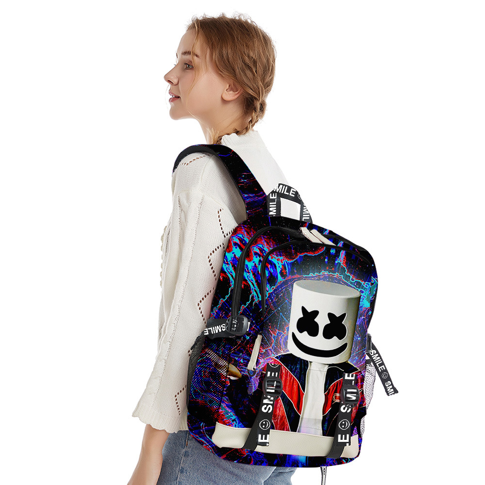 厂家新品 棉花糖 marshmello周边系列旅行出游学生课堂书包旅行包