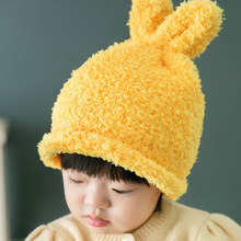 秋冬儿童宝宝帽子抖音同款4耳朵会动1男童毛线帽2女童加绒帽1-4岁