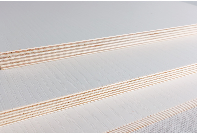 e0级18厘暖白浮雕麻面衣柜板免漆板生态板批发多层板木板材