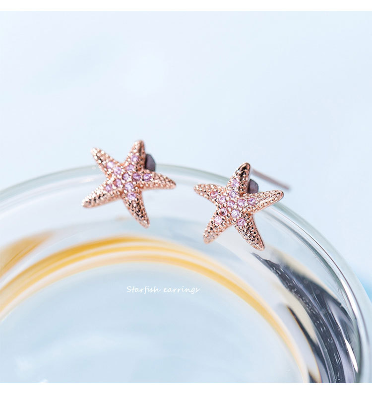 巨丰s925纯银海星耳钉 新款简约时尚一角星耳环 百搭气质个性耳饰