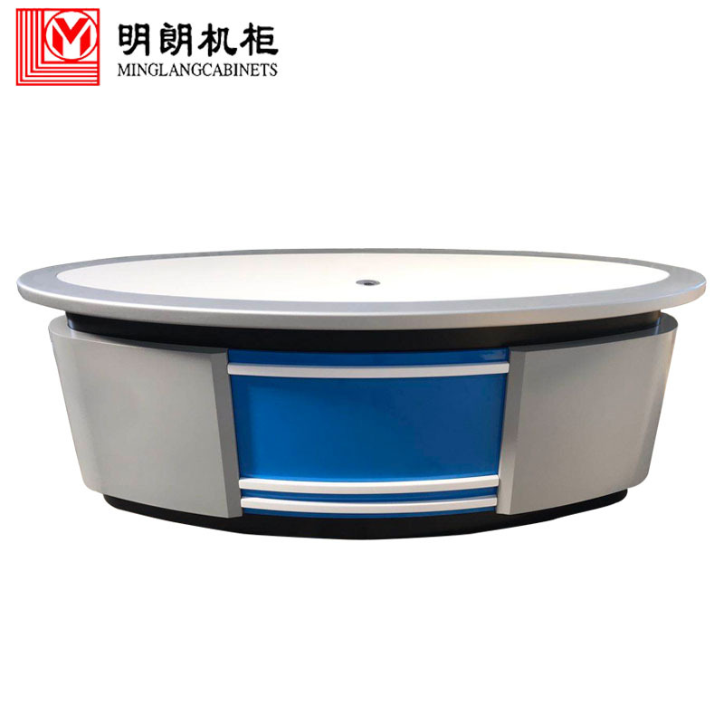 北京明朗机柜演播室播音桌直播台访谈专业新闻采访主持人桌校园