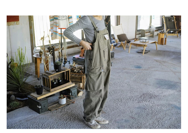 美式休闲连体背带裤男工装长裤阿美咔叽ebay工人工作服宽松吊带裤