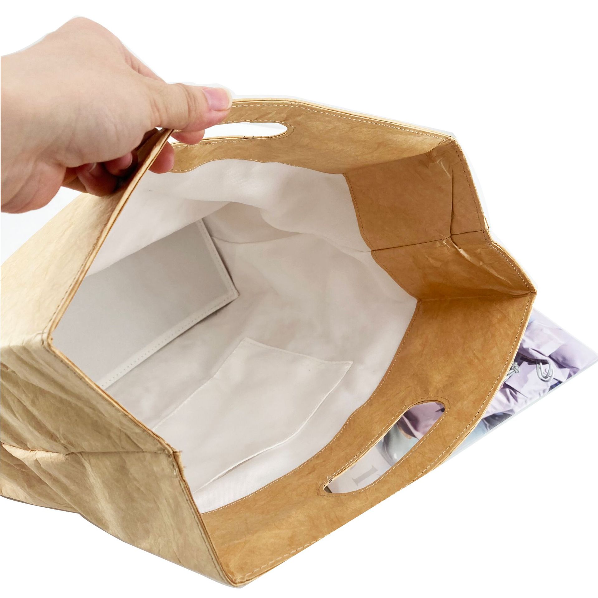 厂家定制环保可水洗杜邦纸手工纸袋 牛皮纸袋 撕不烂杜邦纸购物袋