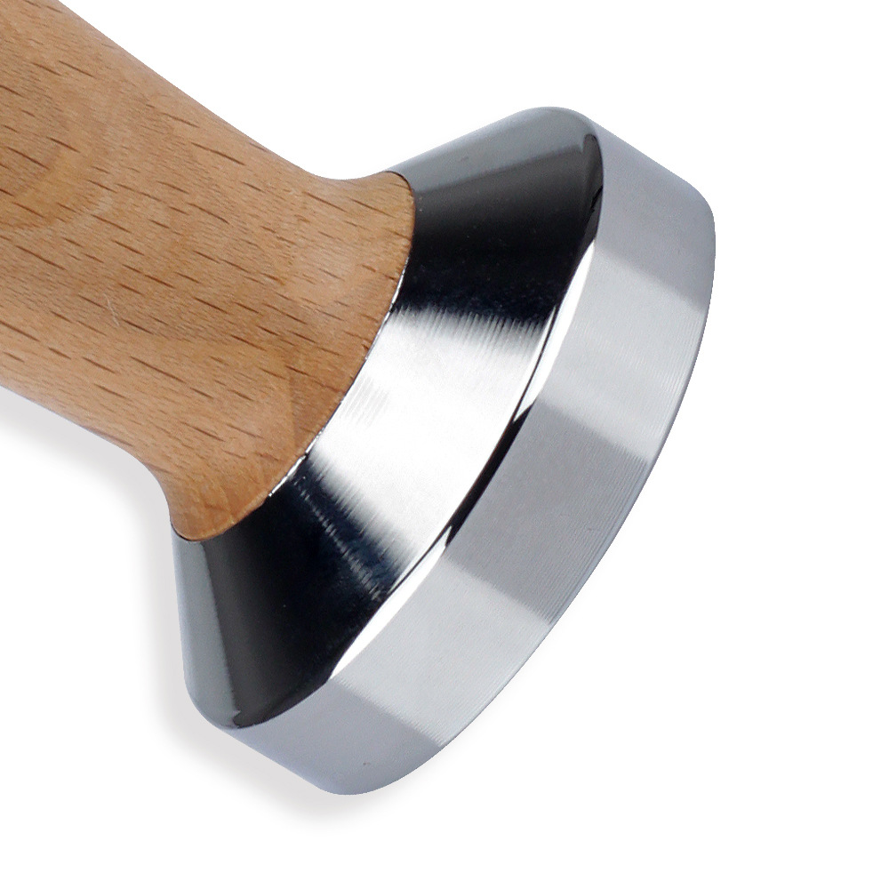 实木咖啡压粉器填压器榉木压粉锤平底51mm螺纹底58mm木质实心手柄