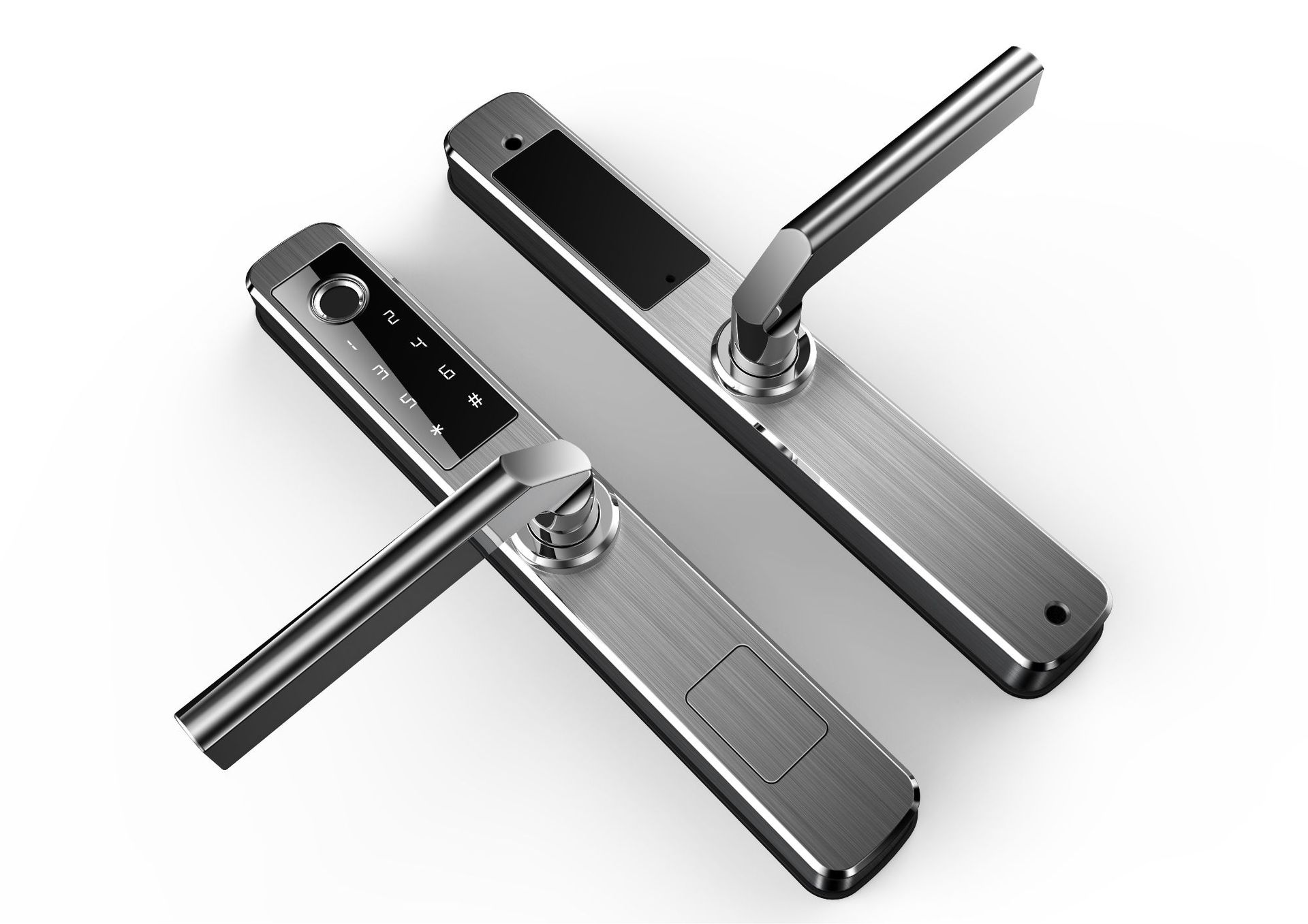 断桥铝指纹锁智能锁庭院门户外防水双面锁移门锁tuya smart lock