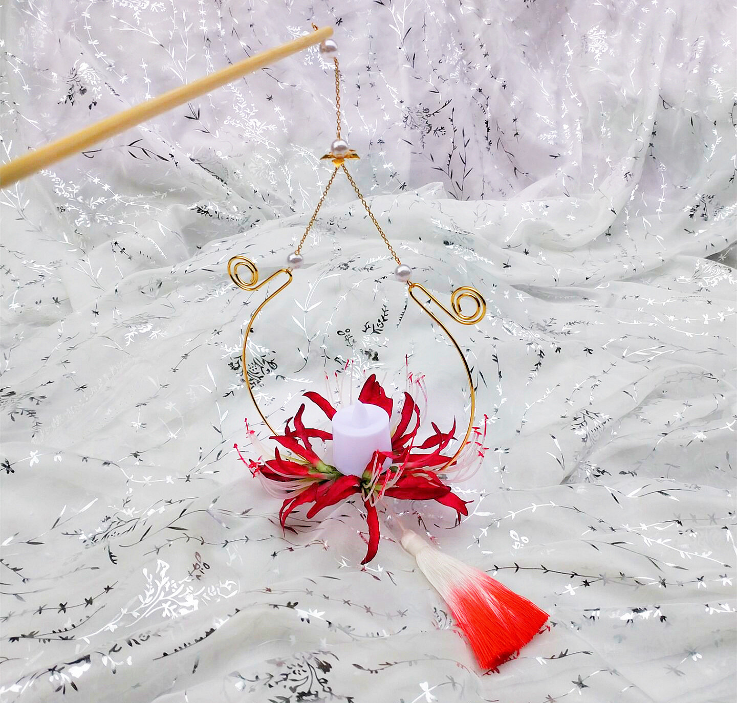 古风花灯 手提灯元牡丹仿真宵节汉服荷花花灯彼岸花动漫发光cos灯