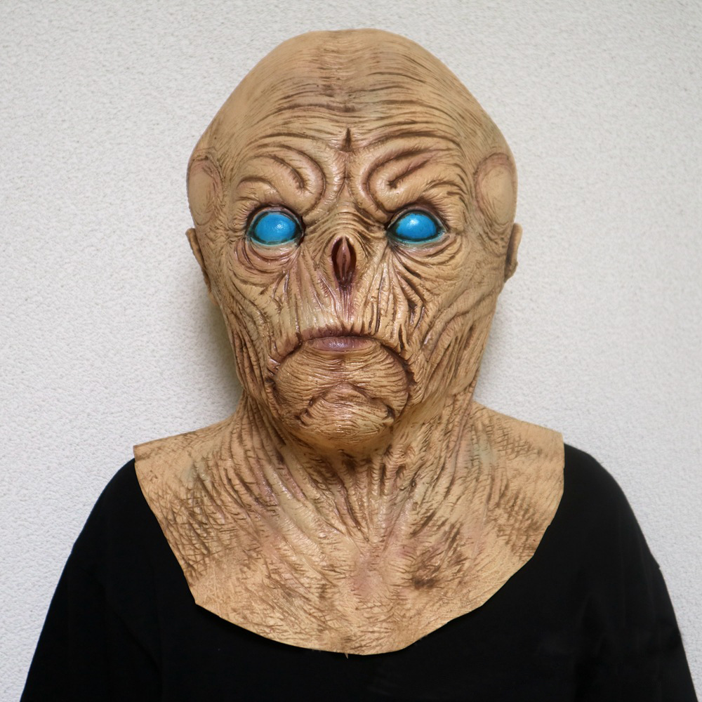 万圣节恐怖丧尸面具乳胶生化危机恐怖吸血鬼吓人光头烂脸头套面具-阿