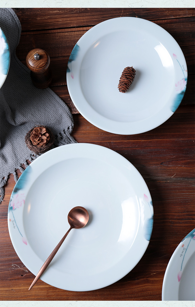 创意圆形宽边网红密胺凉皮盘四川小龙虾盘子商用剁椒鱼头热菜盘