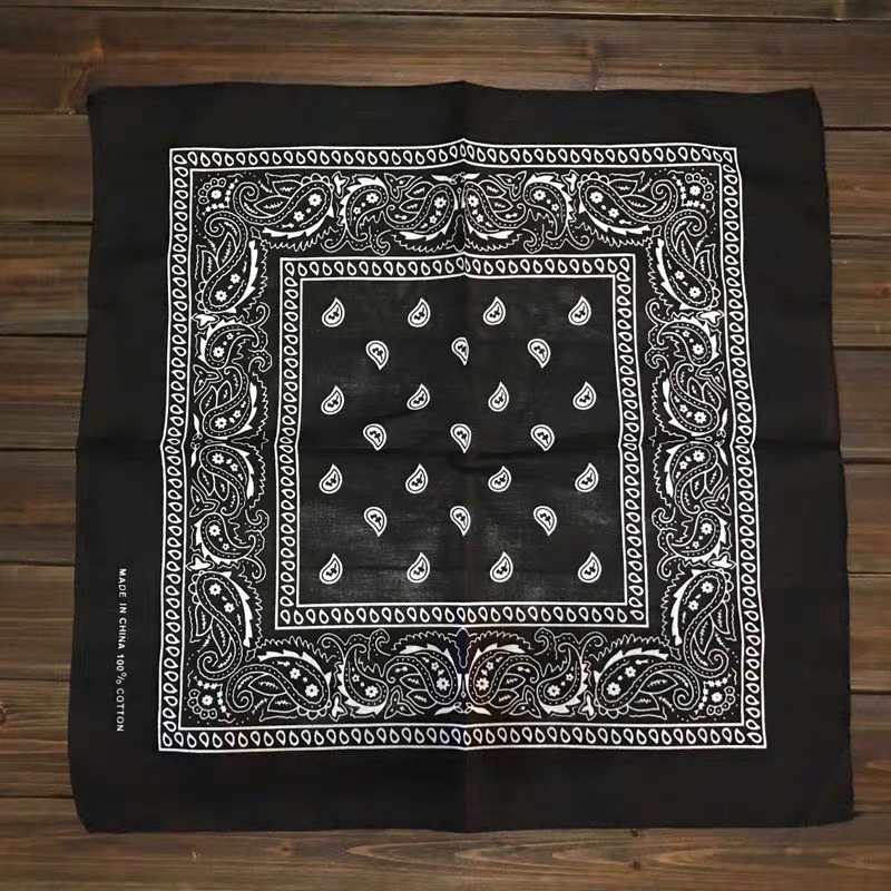 韩版纯棉腰果花方巾丝巾女复古百搭装饰chic风领巾情侣发带头饰男