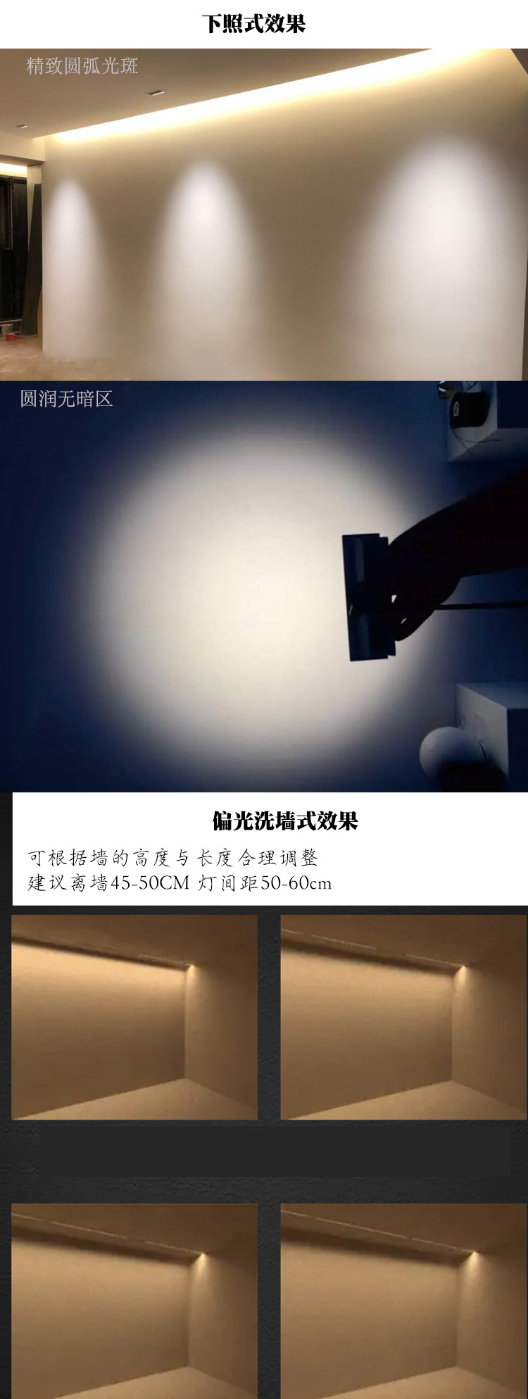 嵌入式可调角线条灯10w20w30w线性偏光洗墙灯 办公室展厅条形射灯