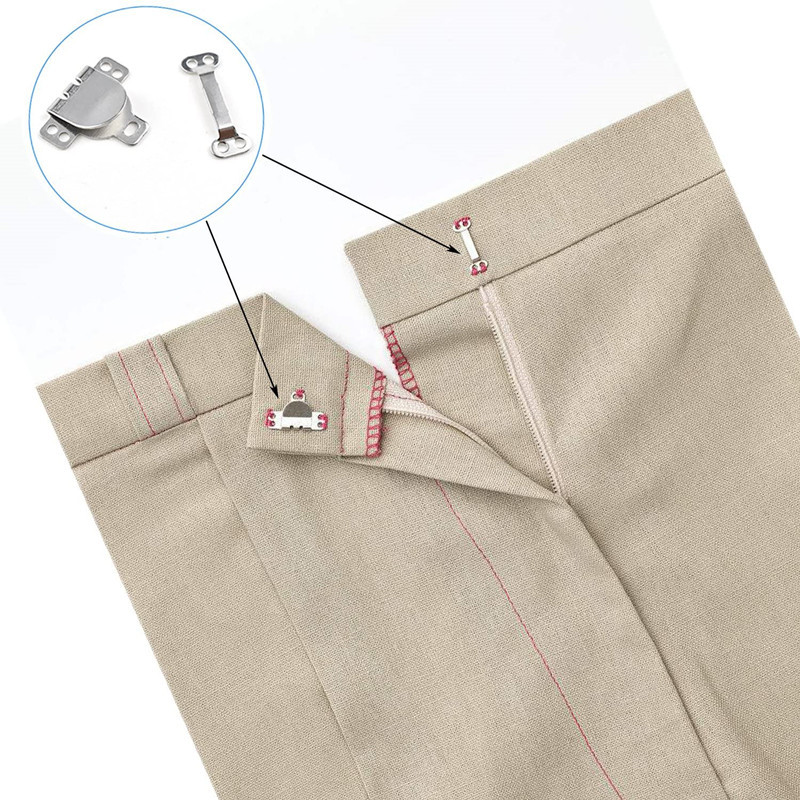 跨境diy袋装手缝裤钩4色100套装 服装配件 西裤裤钩