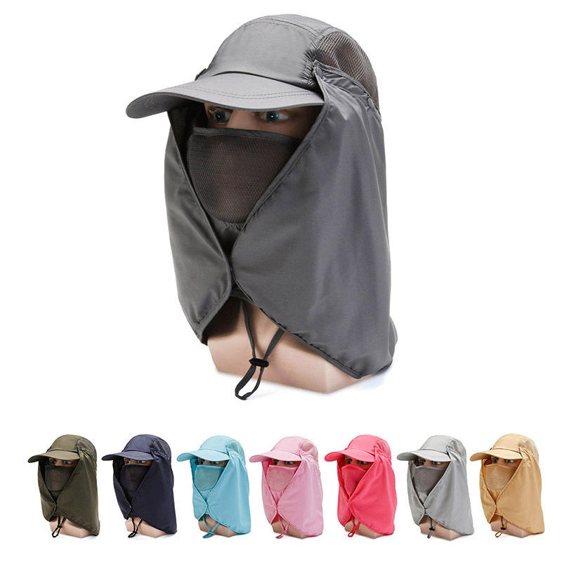 新款夏季男女鸭舌帽防护棒球帽防飞沫可拆卸透气遮阳帽防晒登山帽