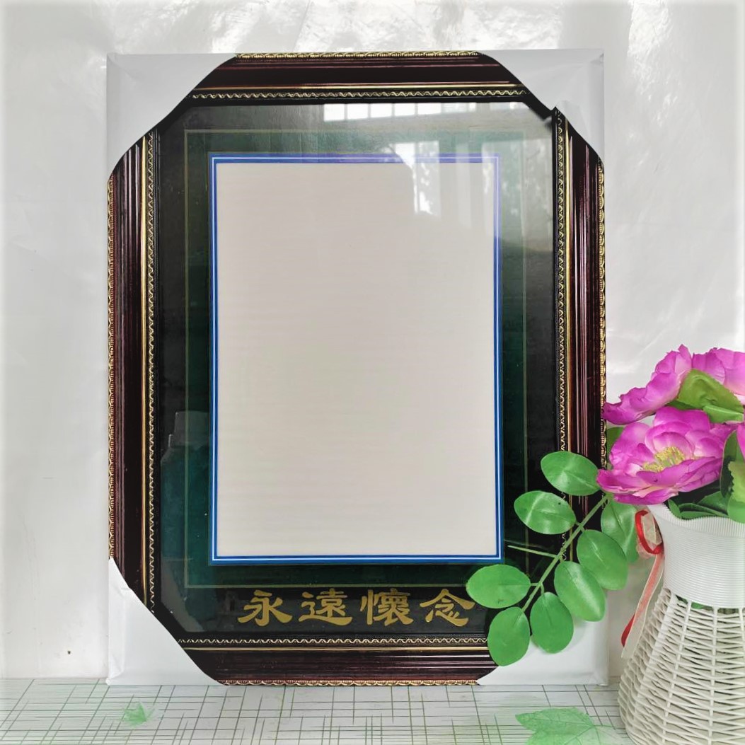 厂家款殡仪用品老人像相框黑色卡纸永远怀念相框批发遗像相框