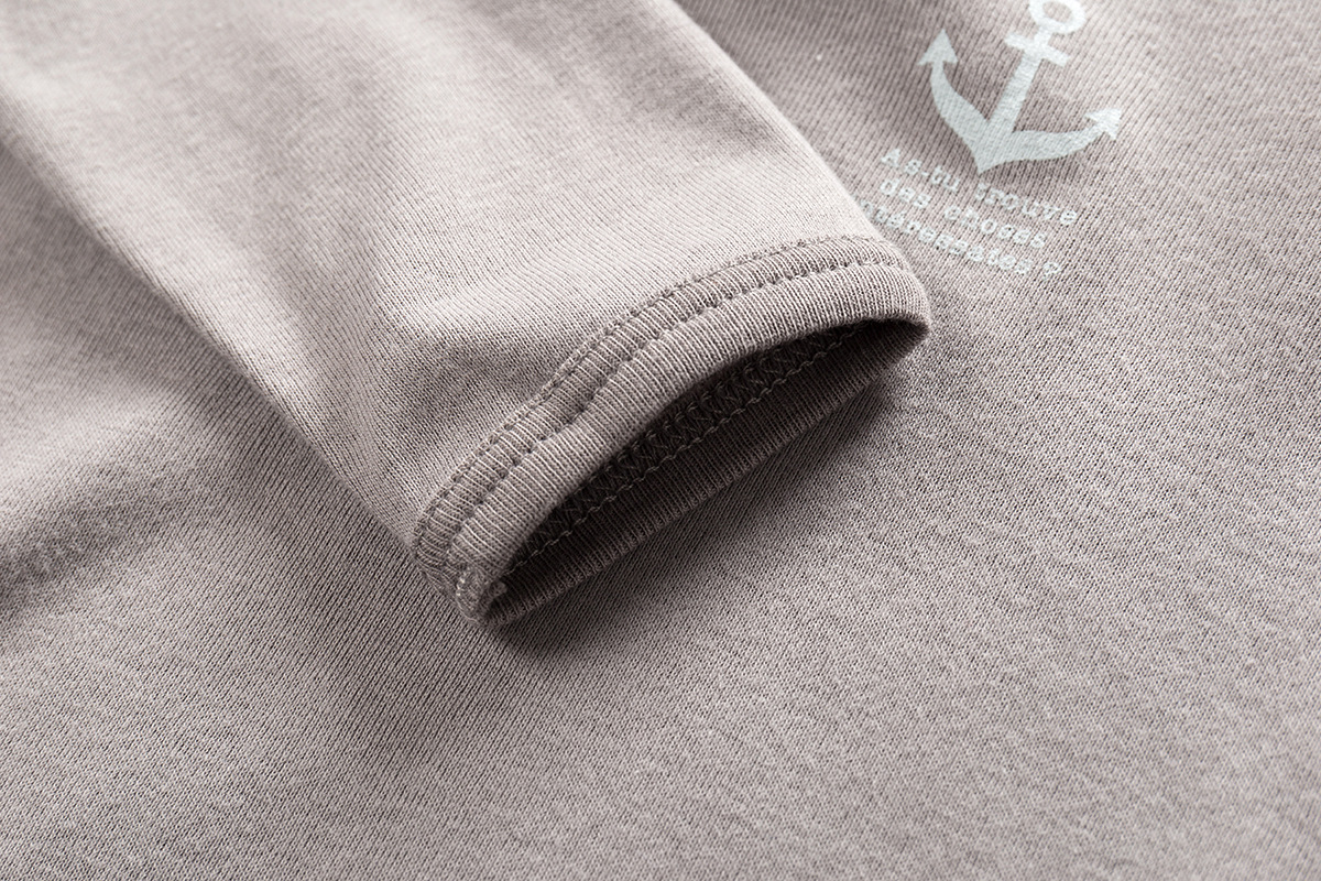 20新款松优西松屋新款海军风灰色弹力男女儿童长袖秋衣打底衫内衣