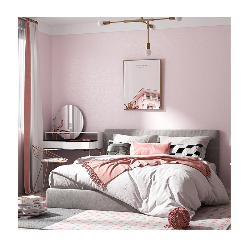 厂家批发纯色天鹅绒墙布客厅素色无缝墙布加厚壁纸墙布背景布