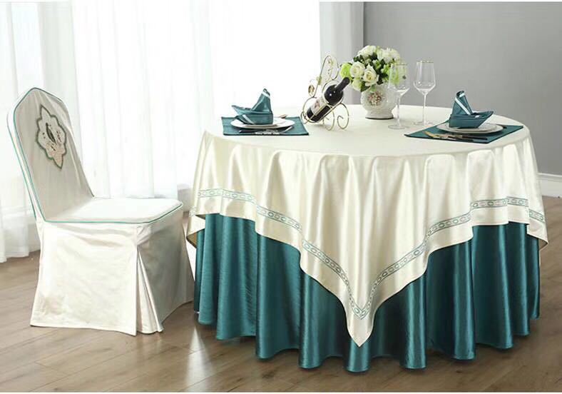 酒店套装桌布 酒店餐厅中餐裙台裙布包厢桌布定做 量大从惠