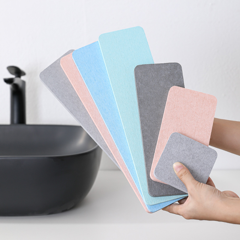 Diatom Mud Coaster Bathroom Wash Basin Hydrophilic Pad Diatomite Soap Mat Moisture-Proof Quick-Drying Soap Dish Toothbrush Holder