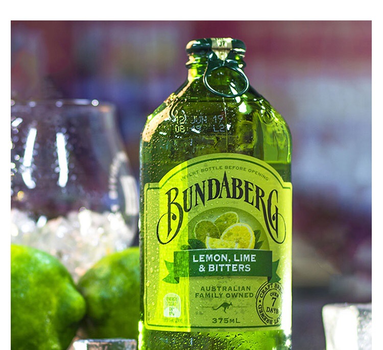 24瓶 澳洲bundaberg 宾得宝青柠汁碳酸饮料汽水375ml
