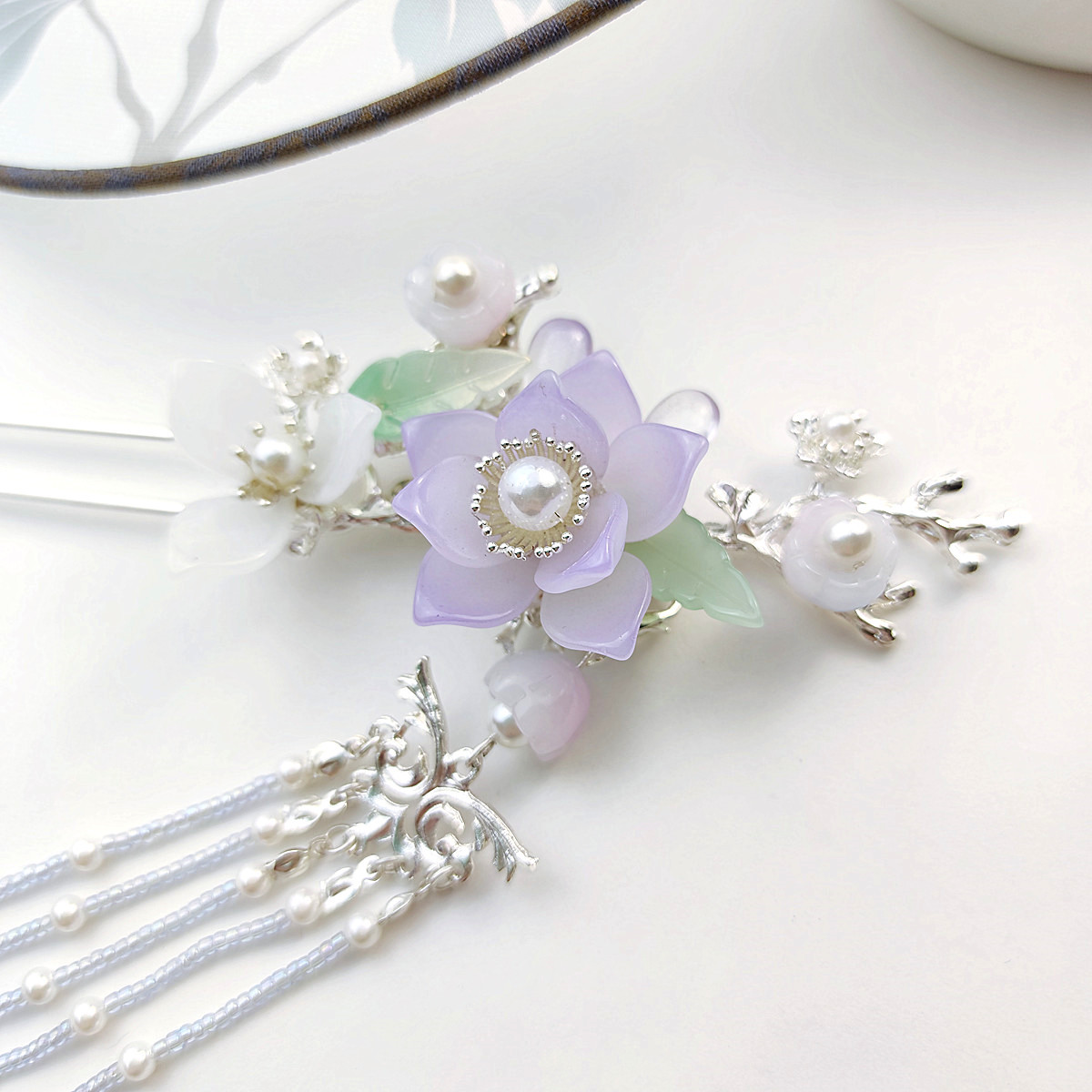 古之韵原创手工制作汉服发簪古风头饰古装配饰流苏发钗步摇紫韵