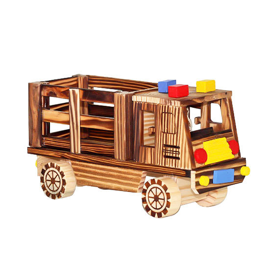 厂家直销纯手工木制工艺品儿童玩具木头汽车玩具模型木质工程车